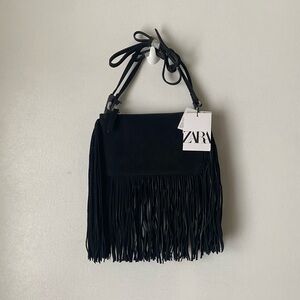 Mini suede fringe  bag